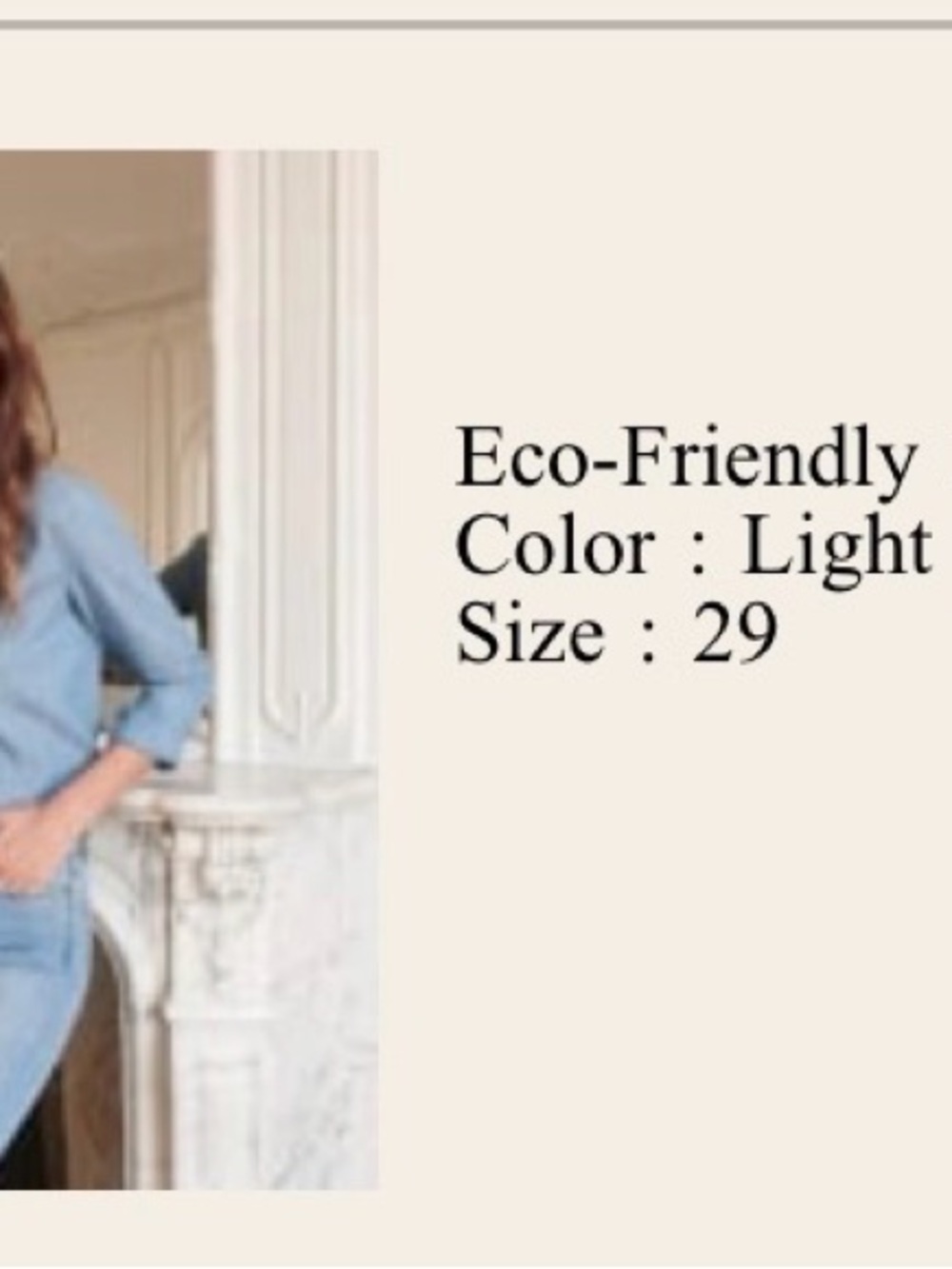 NWT Sezane Eco-Friendly Brut Sexy in Light Blue size 29 - Picture 3 of 5